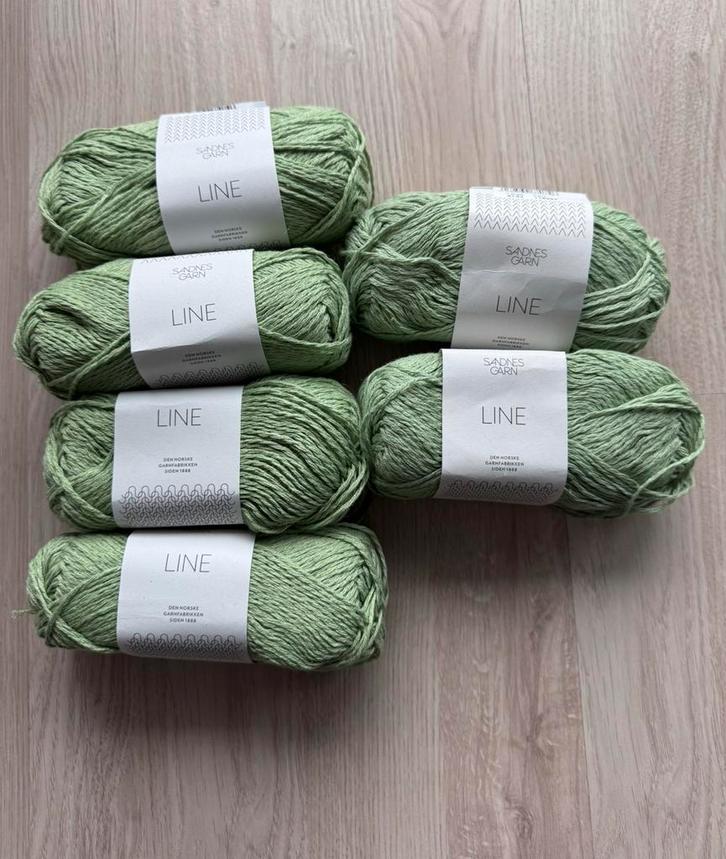 6 skeins Sandnes garn Line, Hobby en Vrije tijd, Breien en Haken, Zo goed als nieuw, Haken, Wol of Garen, Verzenden