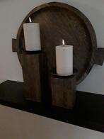 2 kandelaars hout, Ophalen of Verzenden, Hout, 25 tot 50 cm