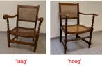 2 stoeltjes, armleuningen gevlochten zitting/rug, begin 1900, Antiek en Kunst, Antiek | Meubels | Stoelen en Banken, Ophalen