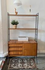 Vintage midcentury wandmeubel wandsysteem, Teakhout, Ophalen of Verzenden, Zo goed als nieuw, Minder dan 150 cm