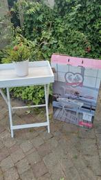 Bijzettafel, deco, dienblad op voet, Minder dan 55 cm, Rond, Ophalen of Verzenden, Zo goed als nieuw