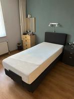 Bed: Boxspring met verstelbare bodem met Tempur matras, Ophalen, 90 cm, Eenpersoons, Zwart