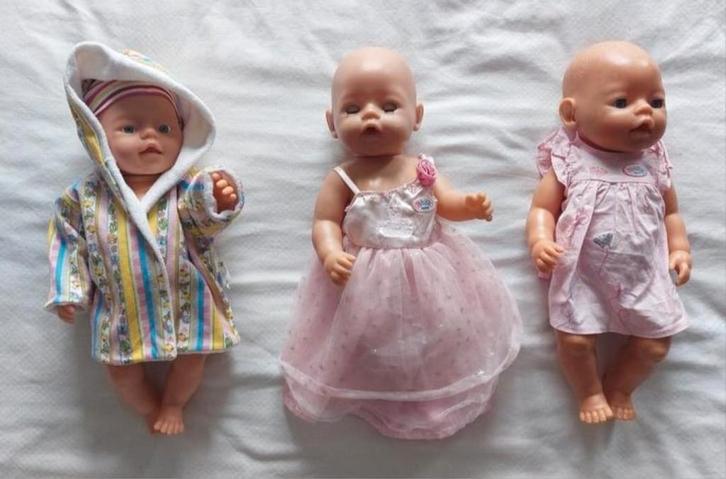 Leuke set van 3 Baby Born poppen met veel extra's, Kinderen en Baby's, Speelgoed | Poppen, Zo goed als nieuw, Babypop, Ophalen