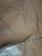 Zwart leren bankstel + loungebank met tapijt, 250 tot 300 cm, Gebruikt, Hoekbank, Ophalen of Verzenden