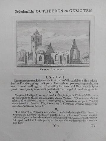 87 / Kerk Oegstgeest Gravure A. Rademaker 1ste druk beschikbaar voor biedingen