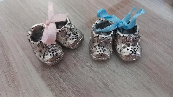 Als nieuw echt zilveren Babyschoentjes - Decoratie of Cadeau, Kinderen en Baby's, Kraamcadeaus en Geboorteborden, Zo goed als nieuw