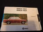 Simca 1301/1501 Instructieboekje - Oldtimer, Ophalen of Verzenden, Gelezen, Overige merken