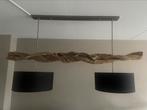 Robuuste hanglamp met hout en zwarte kappen sprokkelhout, Huis en Inrichting, Lampen | Hanglampen, Hout, Ophalen