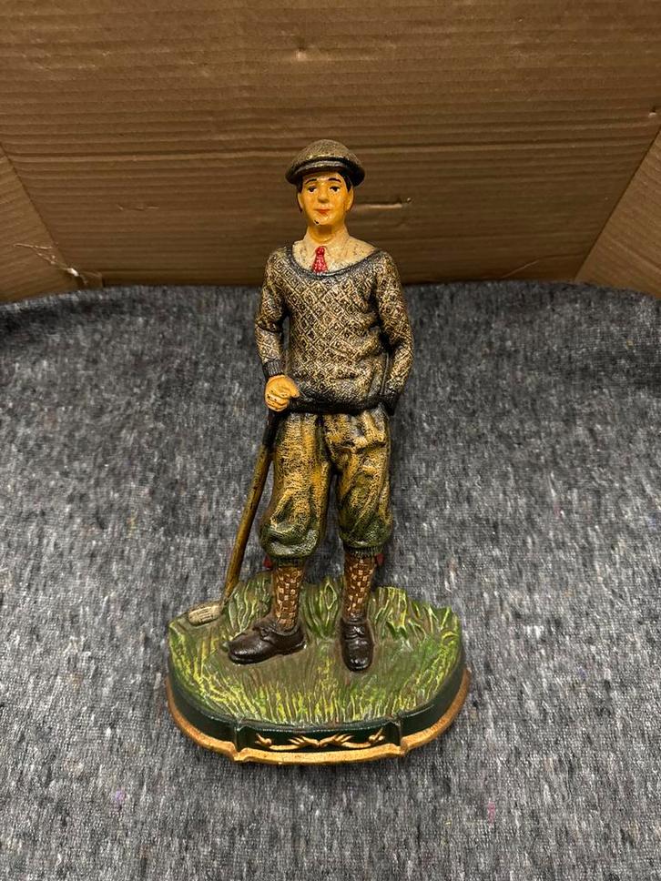 Gietijzeren Golfer Beeld, Antiek en Kunst, Kunst | Beelden en Houtsnijwerken, Verzenden
