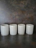 4 splinternieuwe Windlichten beige/taupe 15cm hoog, Ophalen of Verzenden, Beige, Overige materialen, Minder dan 25 cm