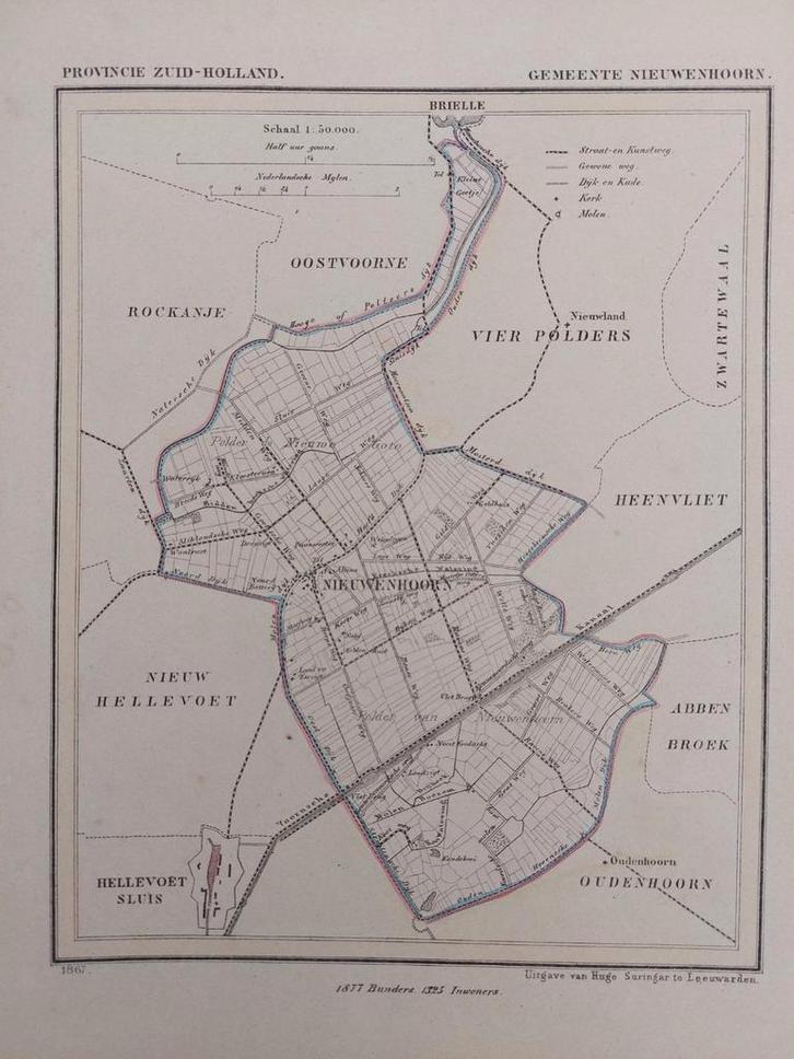 112 / Litho uit 1867 door J. Kuyper van Nieuwenhoorn ZH, Antiek en Kunst, Kunst | Litho's en Zeefdrukken, Ophalen of Verzenden