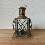Antieke Koperen Windlicht Kandelaar, Scheepslamp, Kaars, Antiek en Kunst, Ophalen of Verzenden, Koper of Brons