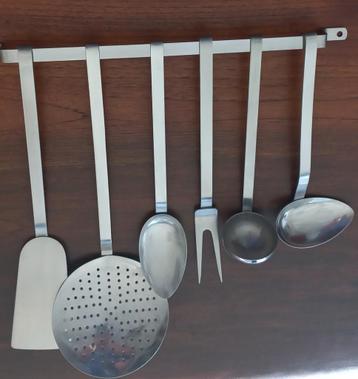 Leuke vintage lepelrek, glad model, Hendi, 7-delig  beschikbaar voor biedingen