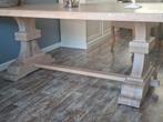 Kloosterpoot Eetkamertafel Eiken Whitewash, Ophalen, Gebruikt, Eikenhout, 200 cm of meer