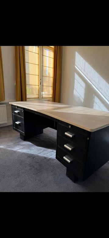 In prijs verlaagd! Vintage niervormig President bureau 1950 beschikbaar voor biedingen