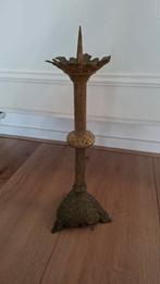 Antieke koperen Kerk Kandelaar - 45cm, Ophalen of Verzenden, Koper