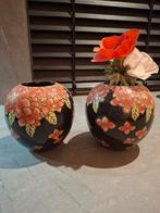 Hortensia vaasjes 2 stuks, Ophalen, Overige kleuren, Aardewerk of Porselein, Zo goed als nieuw