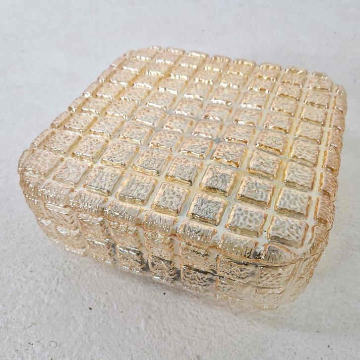 Vintage plafondlampen, Huis en Inrichting, Lampen | Plafondlampen, Gebruikt, Glas, Ophalen of Verzenden