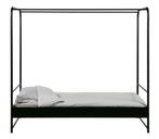 vtwonen Bunk hemelbed zwart metaal, Ophalen, 90 cm, Eenpersoons, Zwart