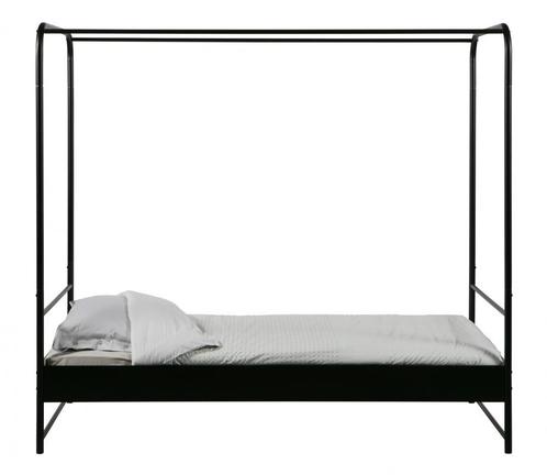 vtwonen Bunk hemelbed zwart metaal, Huis en Inrichting, Slaapkamer | Bedden, Zo goed als nieuw, Eenpersoons, 90 cm, 200 cm, Metaal