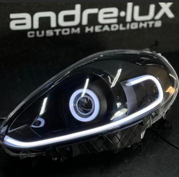Punto Evo Abarth LED koplampen + Angel eyes RGB beschikbaar voor biedingen