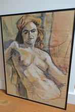 Prachtig aquarel in lijst. 51x66cm. Gesigneerd. 1963, Antiek en Kunst, Verzenden