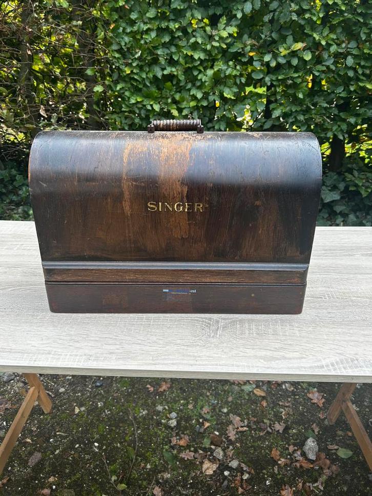 Antieke Singer Naaimachine met Houten Koffer, Antiek en Kunst, Antiek | Naaimachines, Ophalen