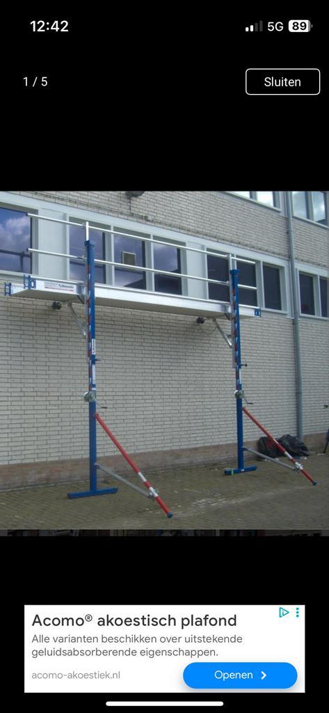 Skyworks opdraaisteiger met loopbrug 5 meter, Doe-het-zelf en Verbouw, Steigers, Zo goed als nieuw, Overige typen, Minder dan 2 meter