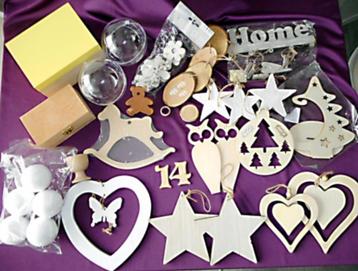 Creatieve set - Houten figuren & decoratie beschikbaar voor biedingen