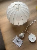 Hanglamp NIEUW, bol, stof, wit, Ophalen of Verzenden, Nieuw, Stof, 50 tot 75 cm