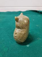 Beeld uil marmer groen, Ophalen of Verzenden