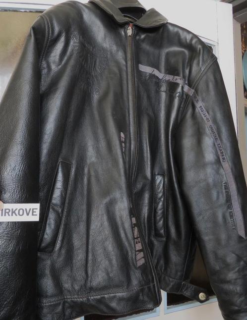 NICKELSON * MOTORJACK LEER * ZWART Maat L *, Kleding | Heren, Jassen | Winter, Zo goed als nieuw, Maat 52/54 (L), Zwart, Verzenden