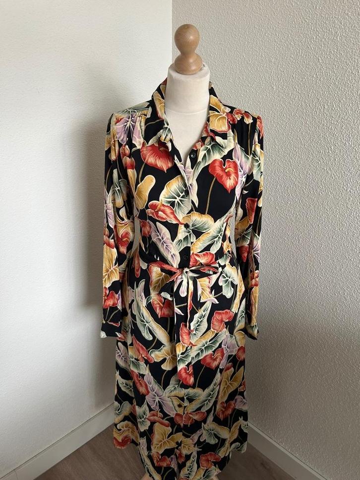 King Louie maat 40 midi blouse jurk 2073, Kleding | Dames, Jurken, Zo goed als nieuw, Maat 38/40 (M), Geel, Onder de knie, Ophalen of Verzenden