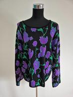 Trui18 - Ipekyol trui met paarse bloemen mt L valt als XL, Kleding | Dames, Truien en Vesten, Ophalen of Verzenden, Zo goed als nieuw