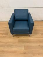 Rolf Benz Blauwe Leren Fauteuil, Huis en Inrichting, Fauteuils, Ophalen, Nieuw, 75 tot 100 cm, Rolf benz