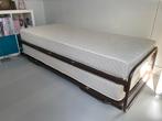 2x Bed 80x190 + Inklapbaar Onderschuifbed, Huis en Inrichting, Ophalen, Gebruikt, Eenpersoons, Bruin