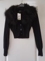 Kort Vest Zwart met 'bont' kraag XS S Nieuw Mango ( Jool ), Mango, Verzenden, Zwart, Nieuw