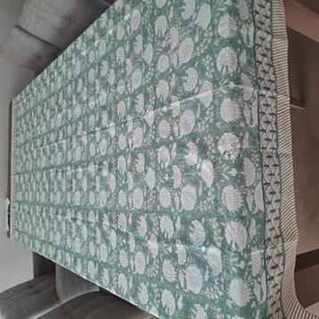 Prachtig NiEUW tafelkleed blockprint uit India beschikbaar voor biedingen
