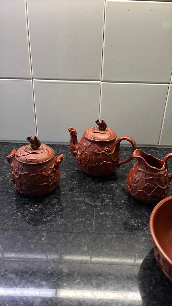 Oud chinees thee servies met warmhouder, Ophalen of Verzenden