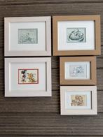 5x Walt Disney prints in houten frame, Ophalen of Verzenden