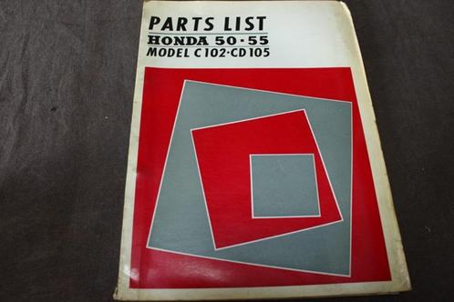 Honda C102 CD105 1962 Honda 50 / 55  parts list, Fietsen en Brommers, Handleidingen en Instructieboekjes, Gebruikt, Ophalen of Verzenden