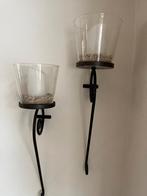 Wandkandelaars set van 2, Huis en Inrichting, Woonaccessoires | Kandelaars en Kaarsen, 25 tot 50 cm, Wit, Ophalen of Verzenden