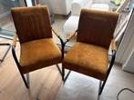 2 velvet okergeel / gouden stoelen Adore Gold, Huis en Inrichting, Stoelen, Ophalen, Twee, Overige kleuren, Zo goed als nieuw