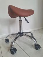 faux leather saddle stool, Ophalen, Bruin, Zo goed als nieuw, Eén