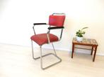 vintage stoel Industrieel gispen stijl eetkamerstoel chroom, Gebruikt, ., Vintage, Ophalen of Verzenden
