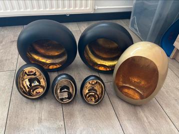 Egg Kandelaar Theelicht houders Egg Windlicht zwart goud beschikbaar voor biedingen