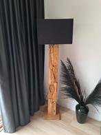 Staande lamp (boomstam) met zwarte kap, Ophalen of Verzenden, Gebruikt, 150 tot 200 cm