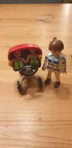 Playmobil. Vrouw met tweepersoonsbuggy en tweeling., Ophalen of Verzenden, Gebruikt
