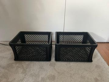 Fietskrat - 2x stuks - zwart - lichtgewicht - 40x30x2 beschikbaar voor biedingen