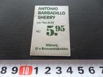 sticker a barbadillo sherry slijterij d'n brouwerskelder, Ophalen, Zo goed als nieuw